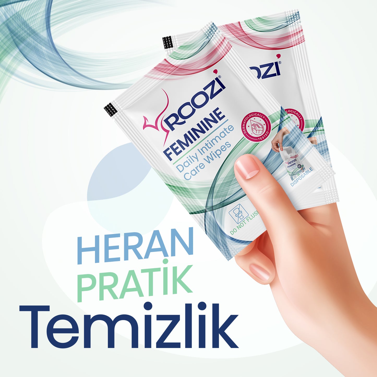 FEMININE Kadın Dış Genital Bölge İntim Mendilleri – Aloe Vera Kokulu – 20li Ayrı Paketlenmiş Mendil